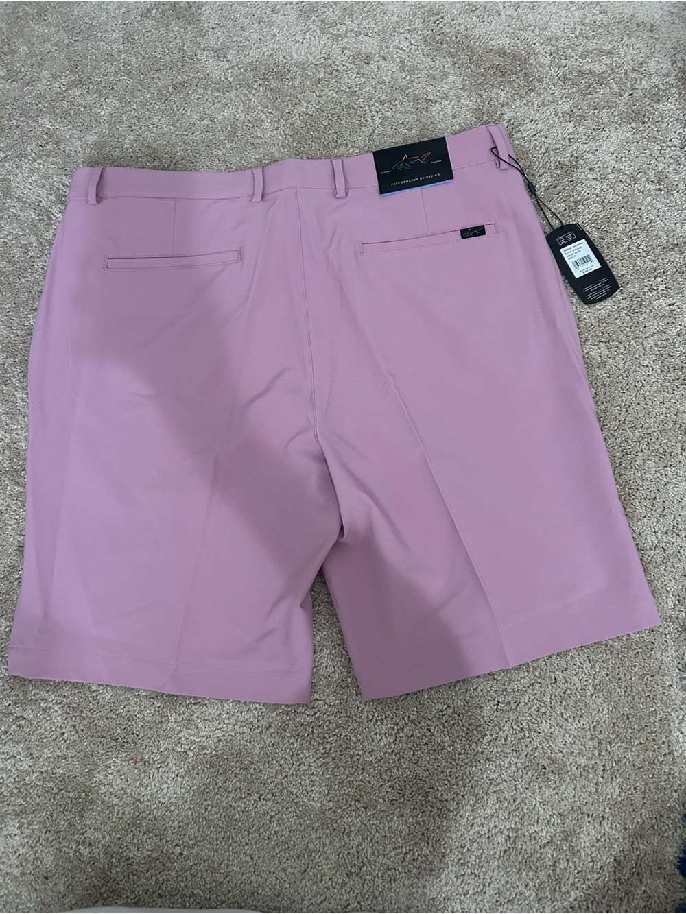 Greg Norman Collection Men's Flat Front Performance Shorts in Mauve - Picture 3 of 5